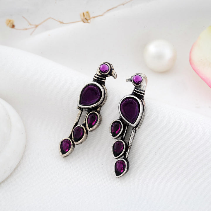 Bird Shaped Earrings with Sparkling Detailing