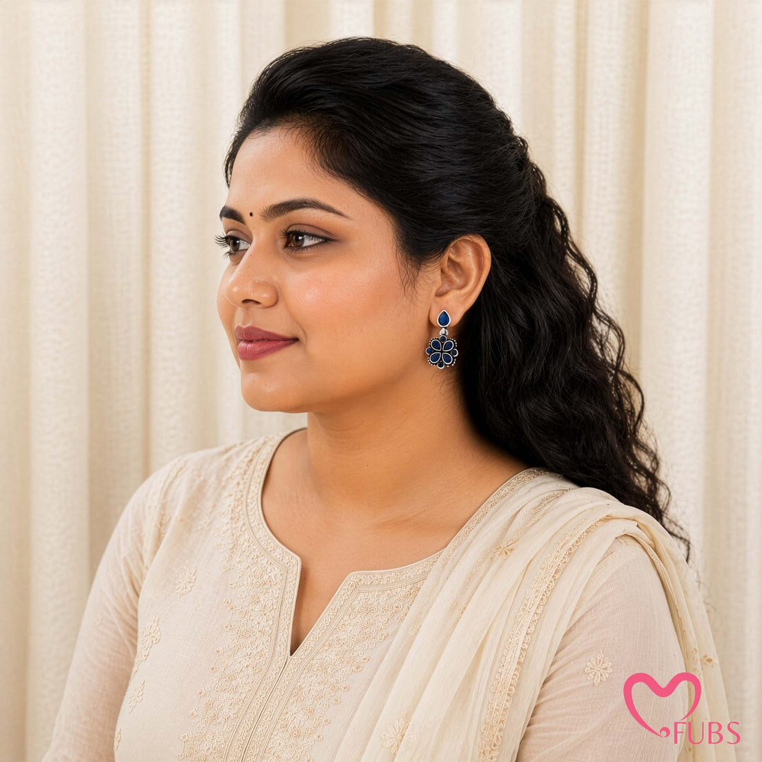 Blossom Charm Earrings with Glinting Petals