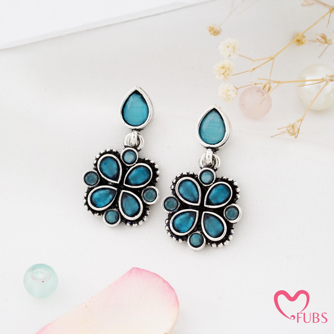 Blossom Charm Earrings with Glinting Petals