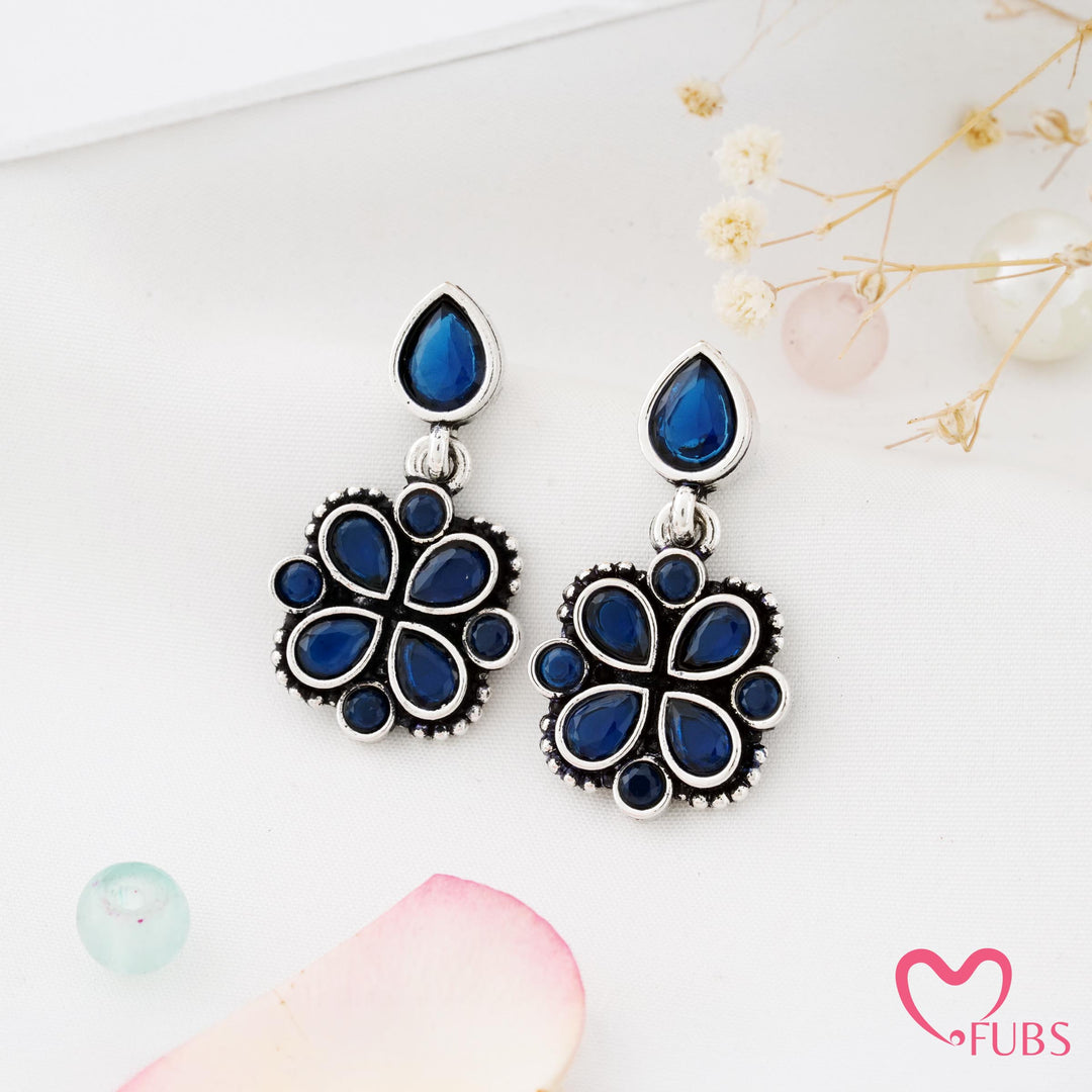 Blossom Charm Earrings with Glinting Petals