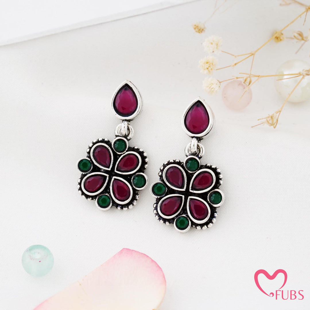 Blossom Charm Earrings with Glinting Petals