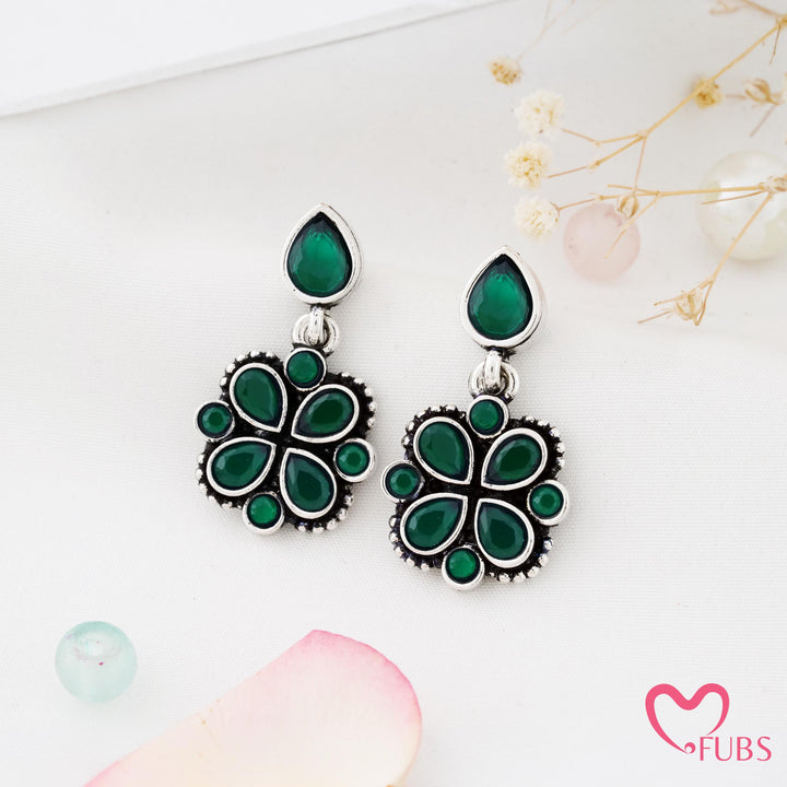 Blossom Charm Earrings with Glinting Petals