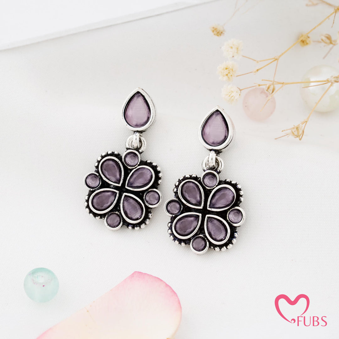 Blossom Charm Earrings with Glinting Petals