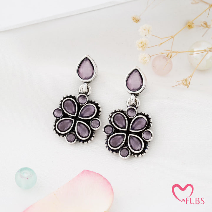 Blossom Charm Earrings with Glinting Petals