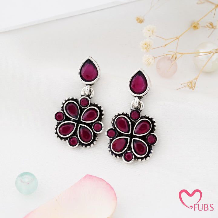 Blossom Charm Earrings with Glinting Petals