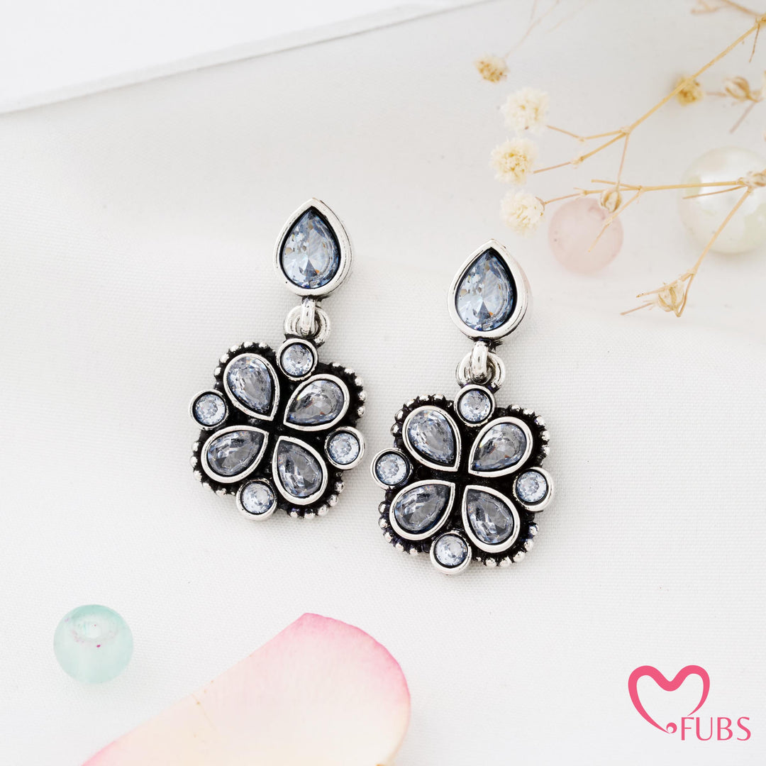 Blossom Charm Earrings with Glinting Petals