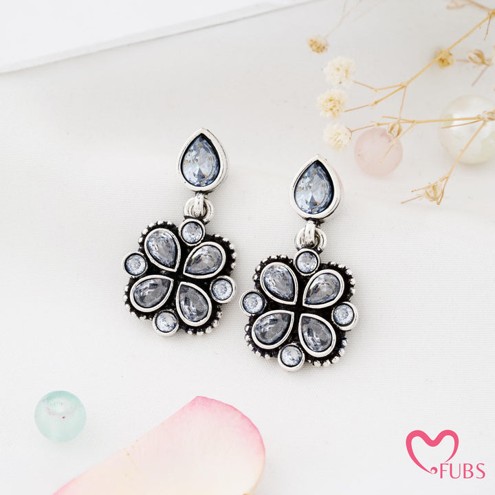 Blossom Charm Earrings with Glinting Petals