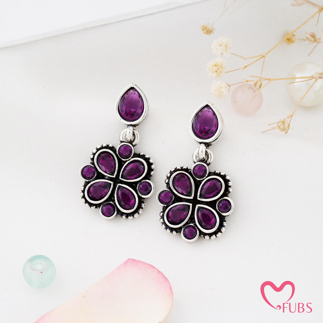 Blossom Charm Earrings with Glinting Petals