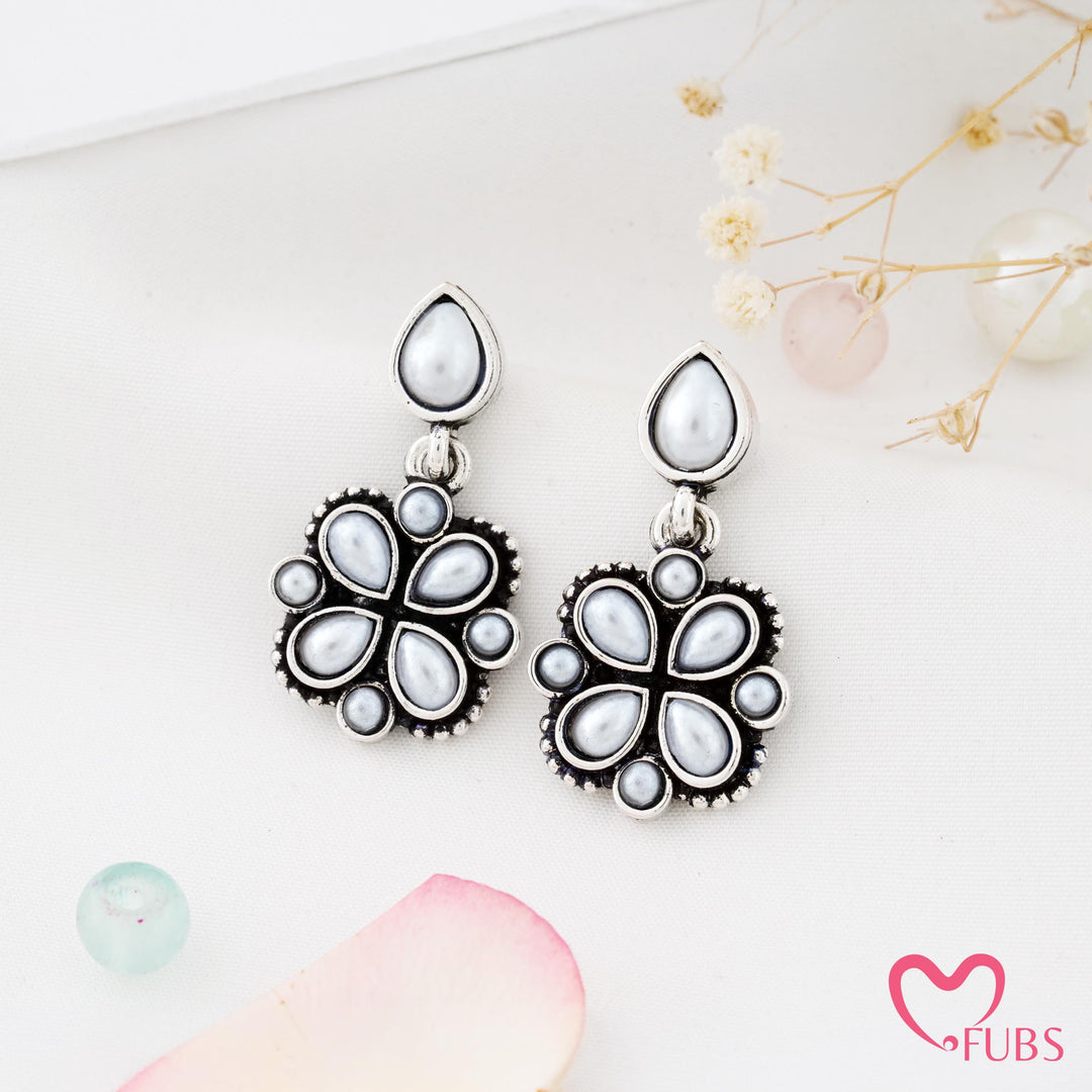 Blossom Charm Earrings with Glinting Petals