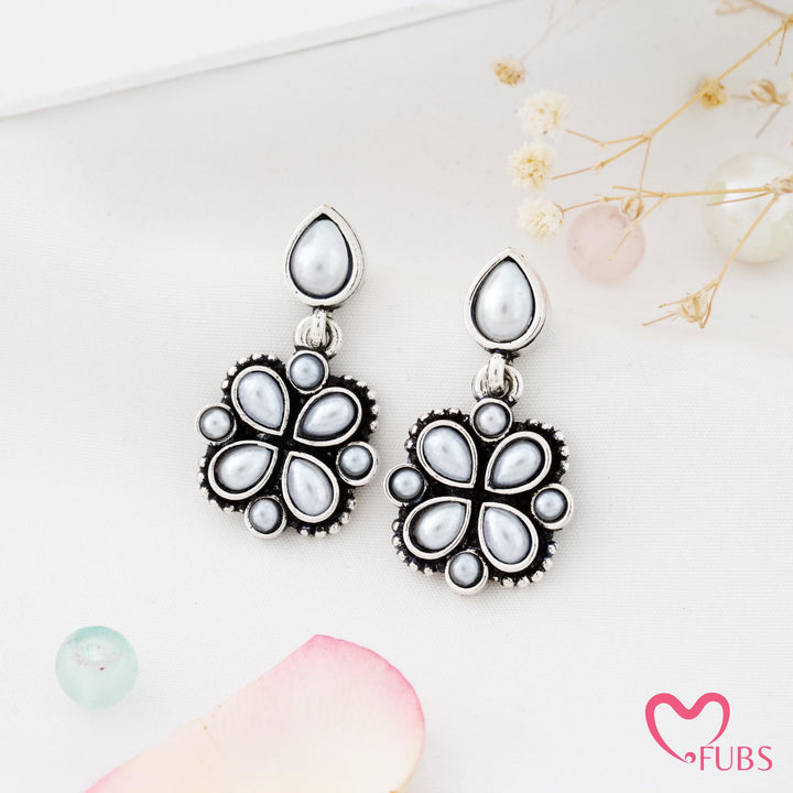 Blossom Charm Earrings with Glinting Petals