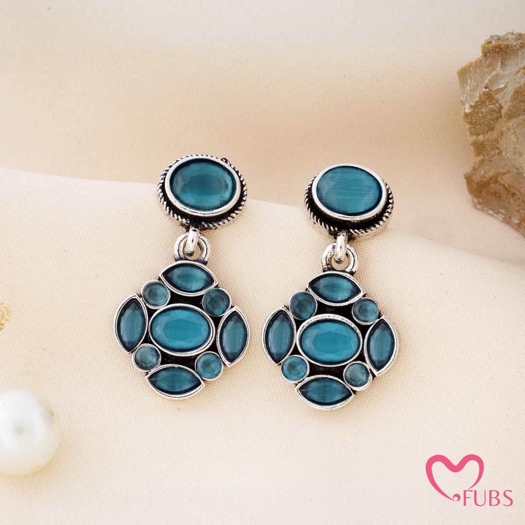 Mosaic Charm Earrings with a Studded Centre