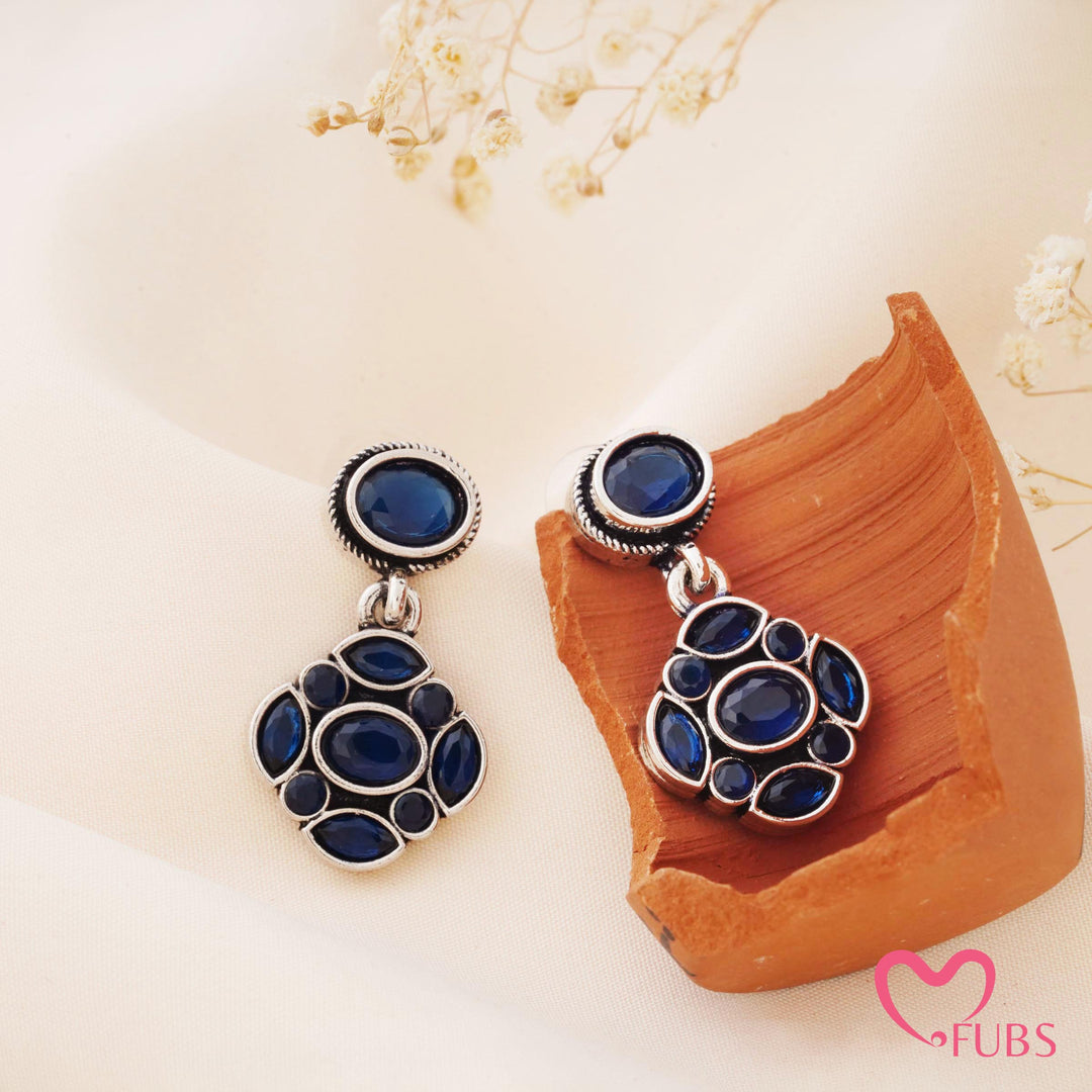Mosaic Charm Earrings with a Studded Centre