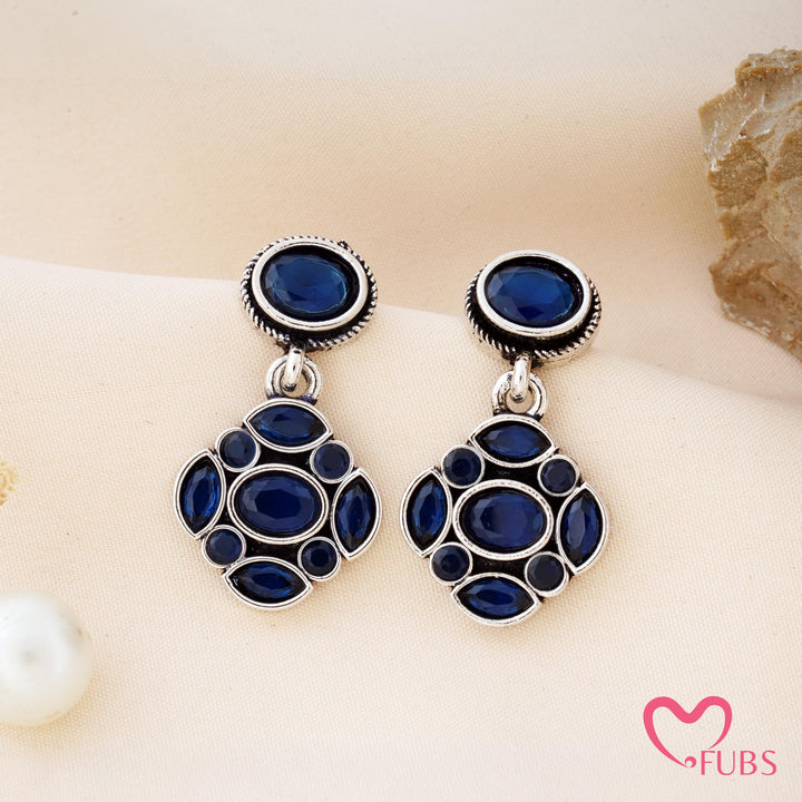 Mosaic Charm Earrings with a Studded Centre