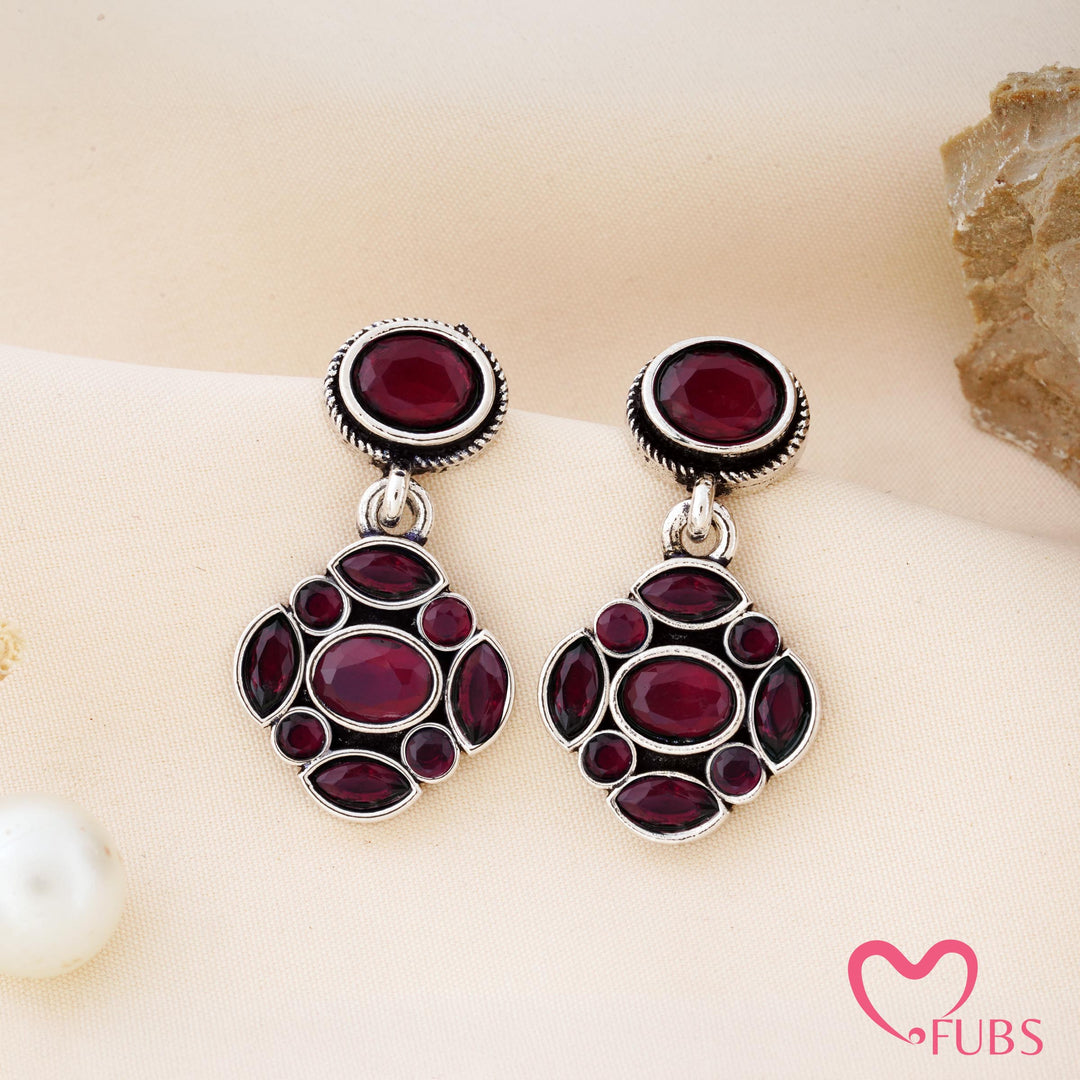 Mosaic Charm Earrings with a Studded Centre