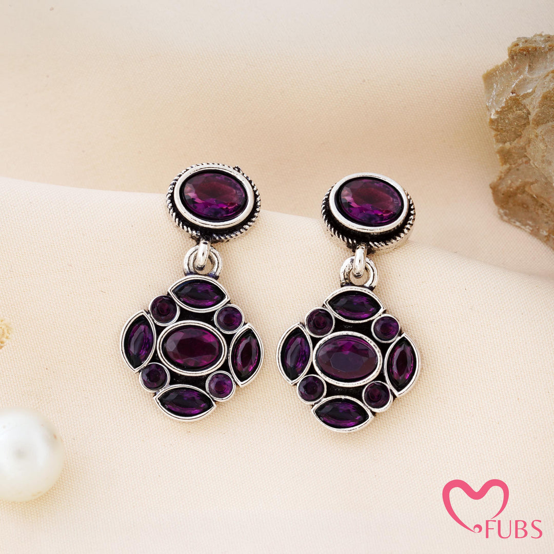 Mosaic Charm Earrings with a Studded Centre