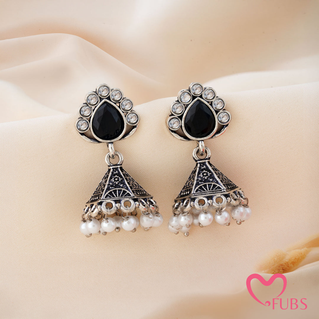 Cone Jhumka Earrings with a Teardrop Top