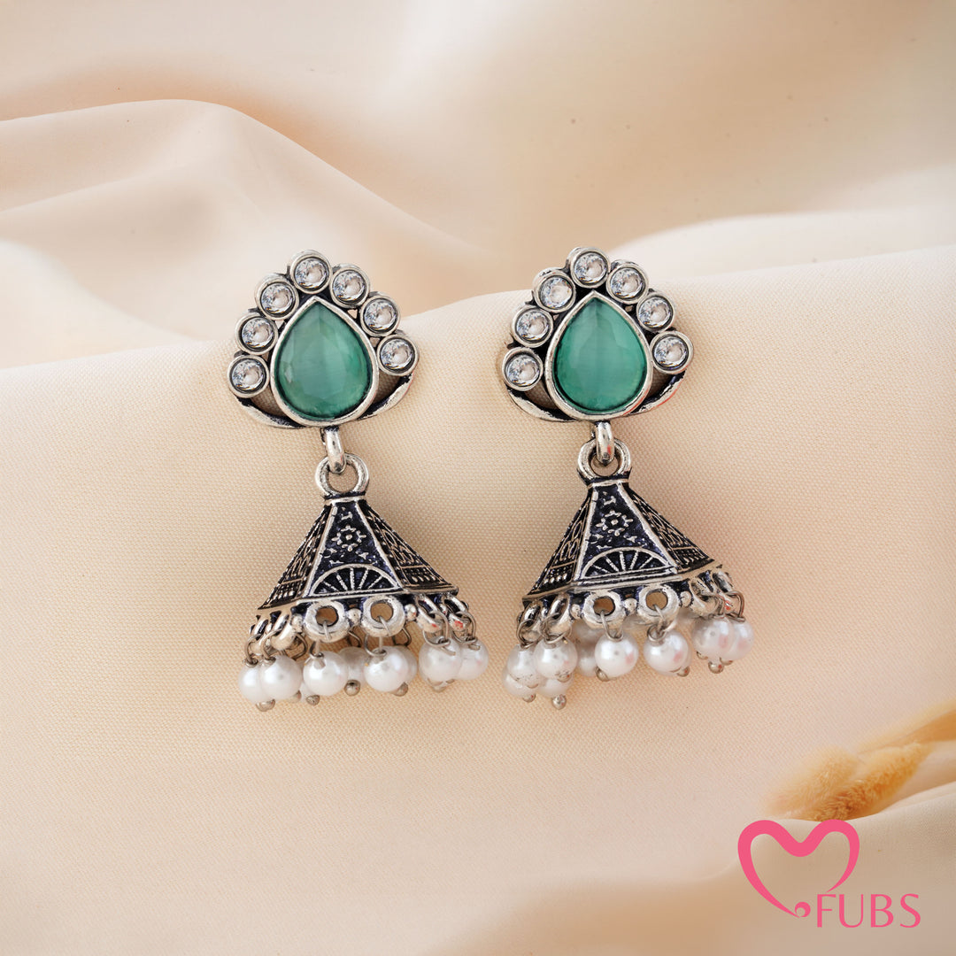 Cone Jhumka Earrings with a Teardrop Top
