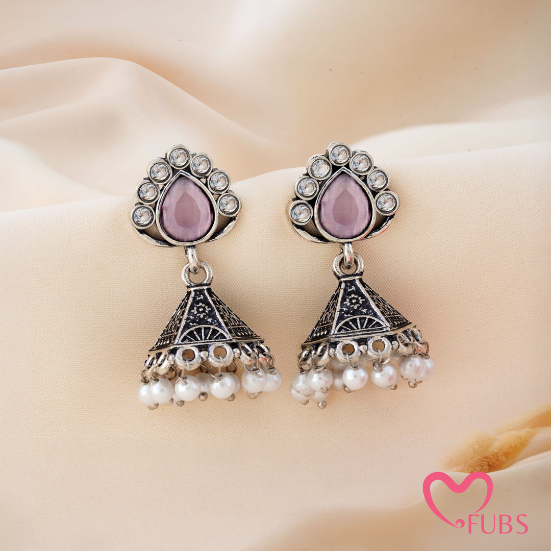 Cone Jhumka Earrings with a Teardrop Top