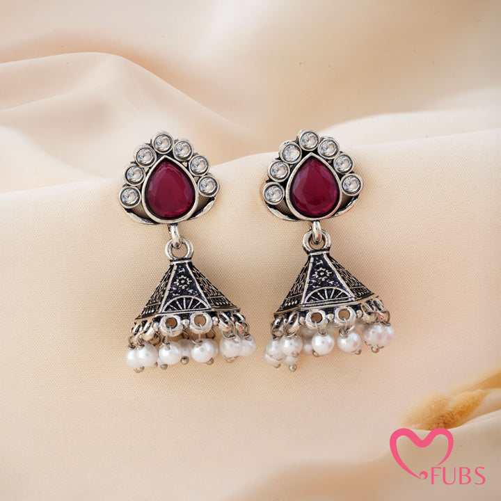 Cone Jhumka Earrings with a Teardrop Top