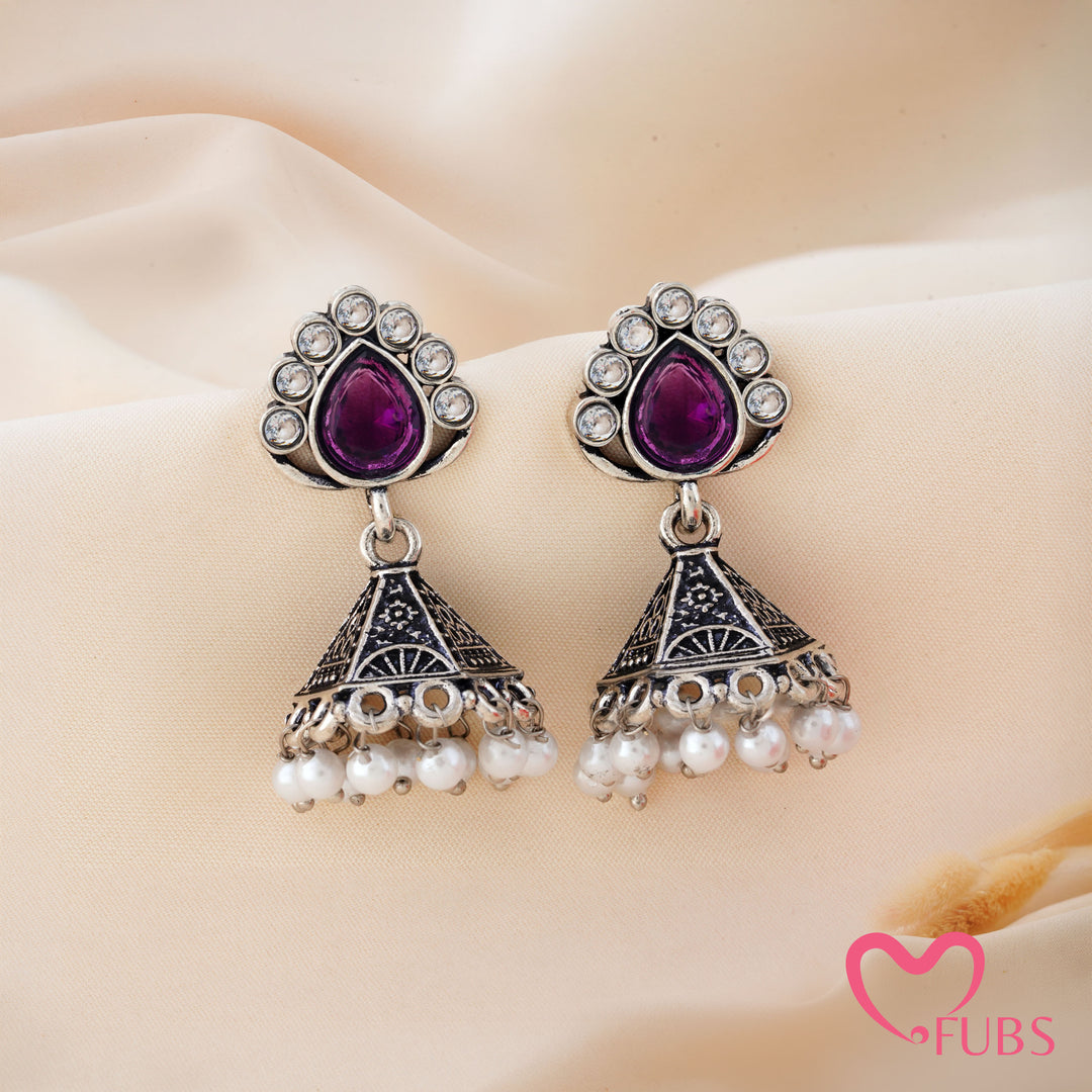Cone Jhumka Earrings with a Teardrop Top