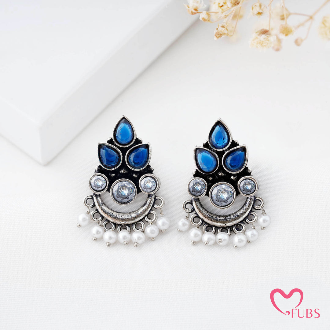 Chandbali Earrings with a Delicate Pearl Edge Detail