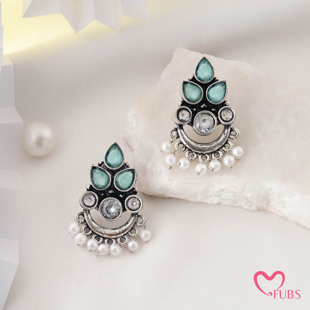 Chandbali Earrings with a Delicate Pearl Edge Detail
