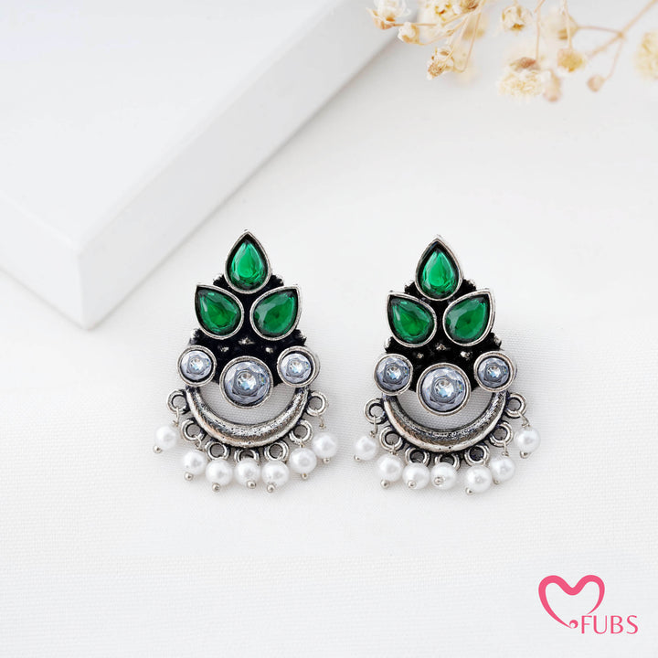 Chandbali Earrings with a Delicate Pearl Edge Detail
