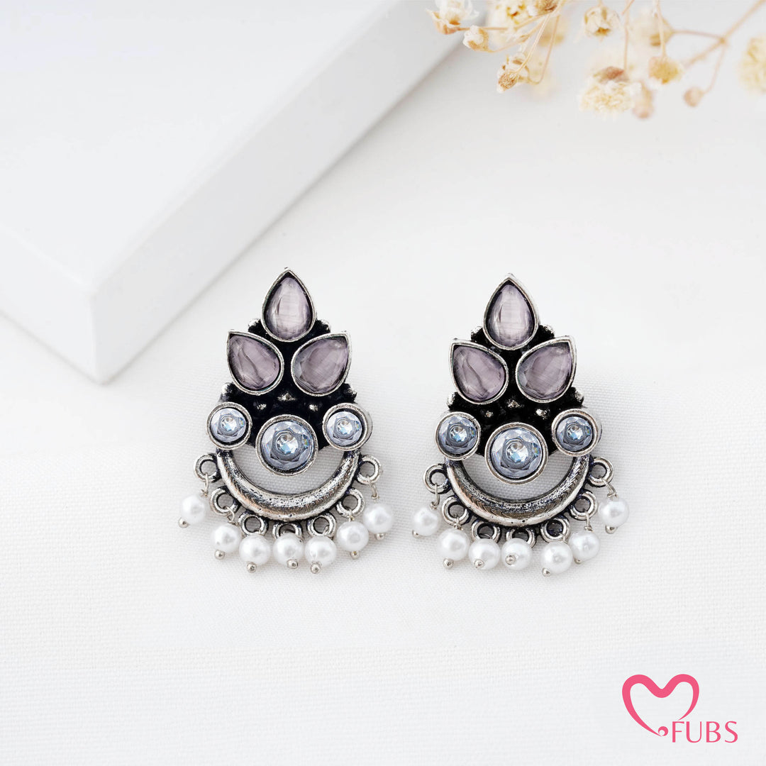 Chandbali Earrings with a Delicate Pearl Edge Detail