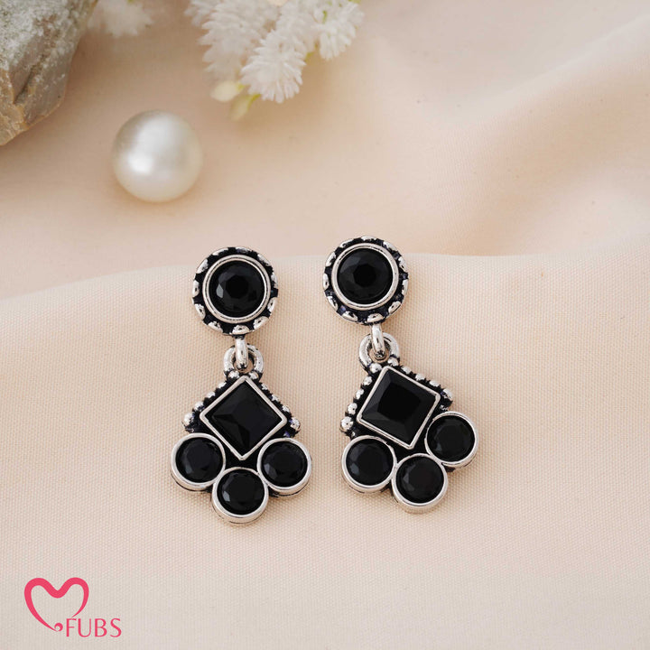 Geometric Charm Earrings with Sparkling Studs