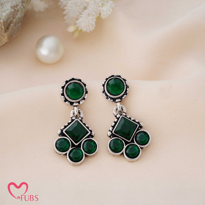 Geometric Charm Earrings with Sparkling Studs