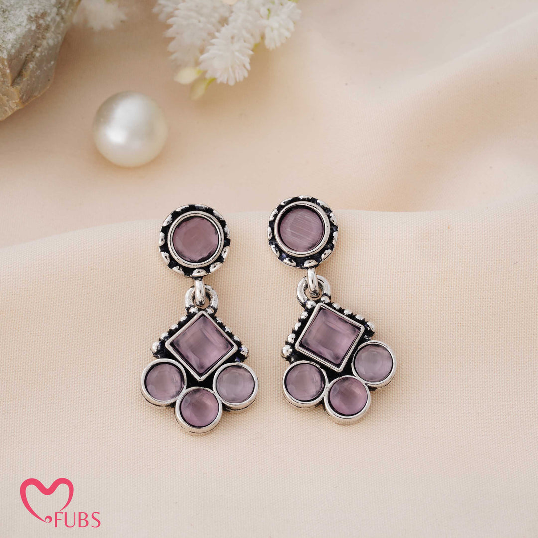 Geometric Charm Earrings with Sparkling Studs