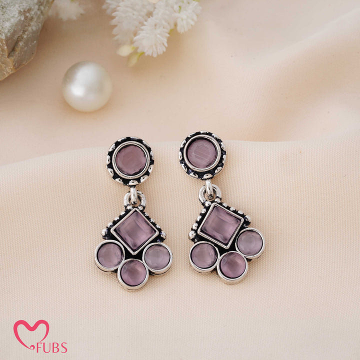 Geometric Charm Earrings with Sparkling Studs