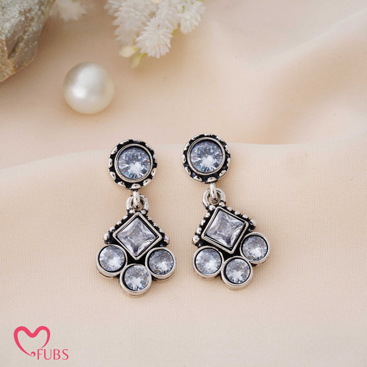 Geometric Charm Earrings with Sparkling Studs