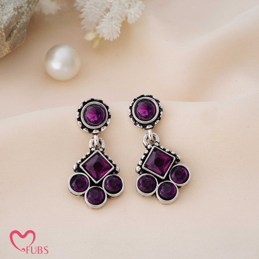 Geometric Charm Earrings with Sparkling Studs
