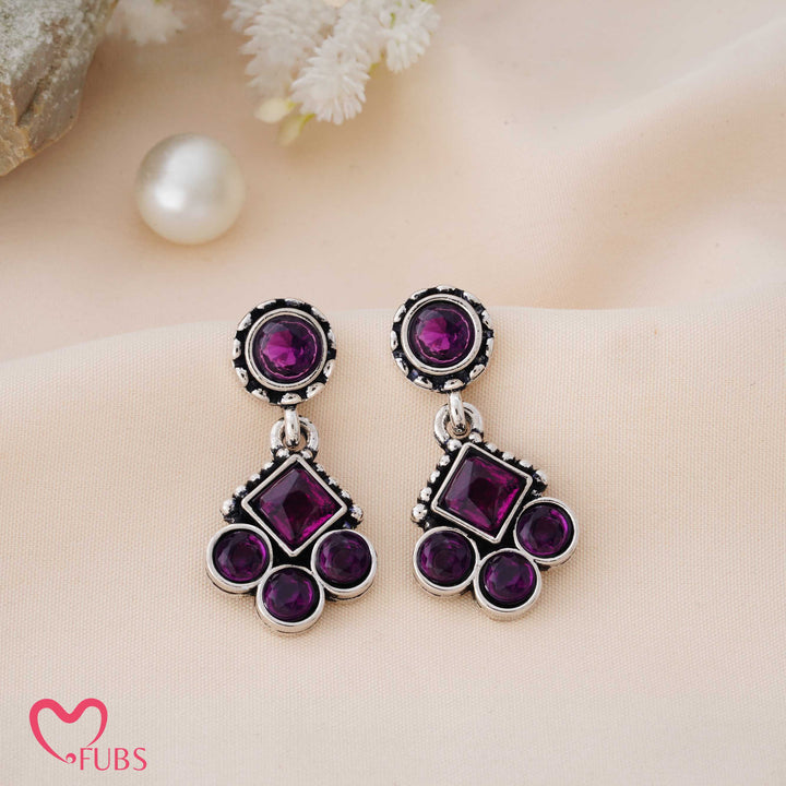 Geometric Charm Earrings with Sparkling Studs