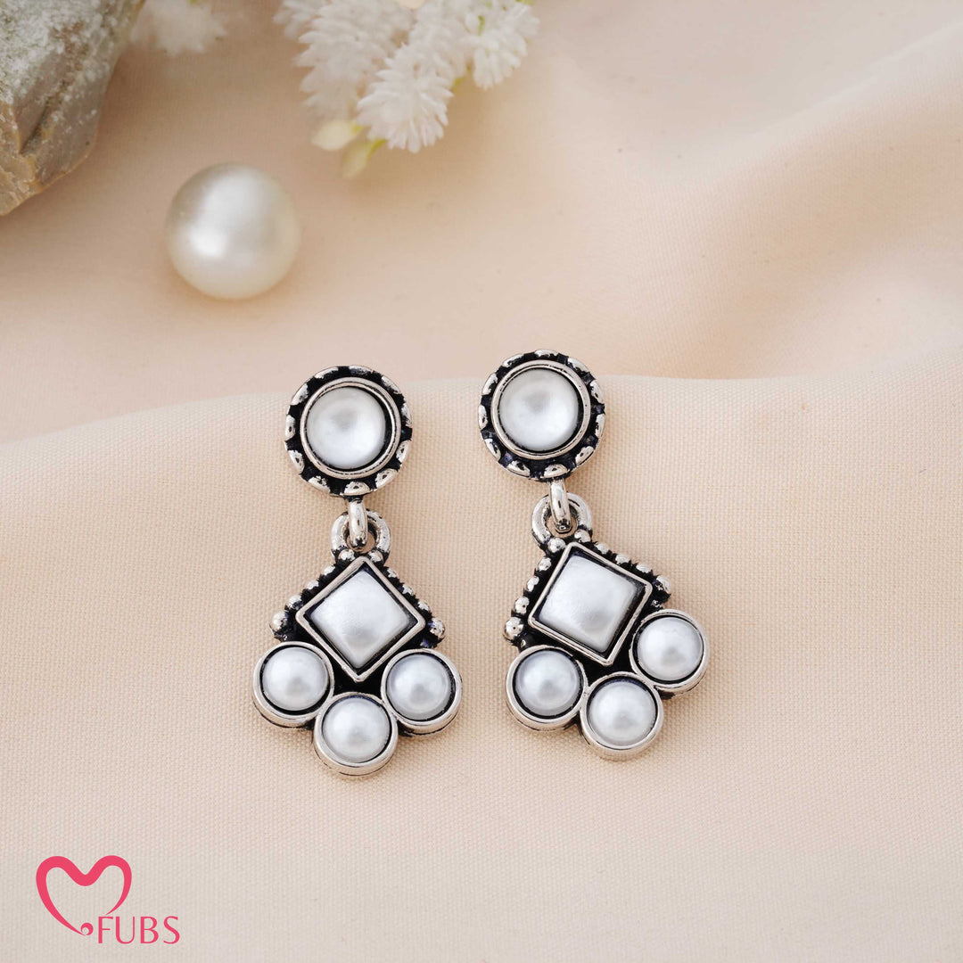 Geometric Charm Earrings with Sparkling Studs