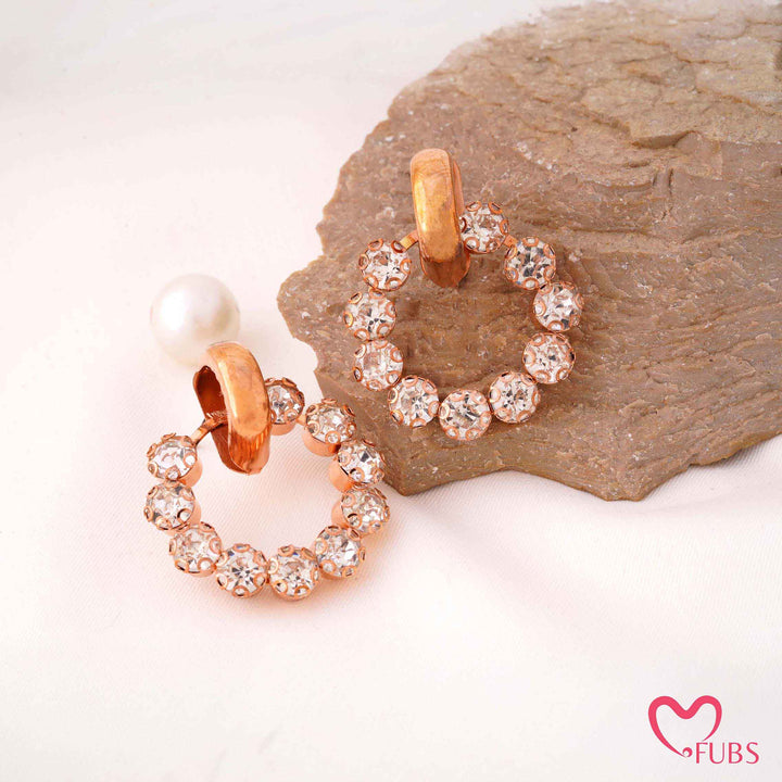 Classic Stone Studded Circle Hoop Earrings