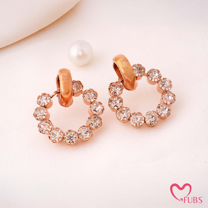 Classic Stone Studded Circle Hoop Earrings