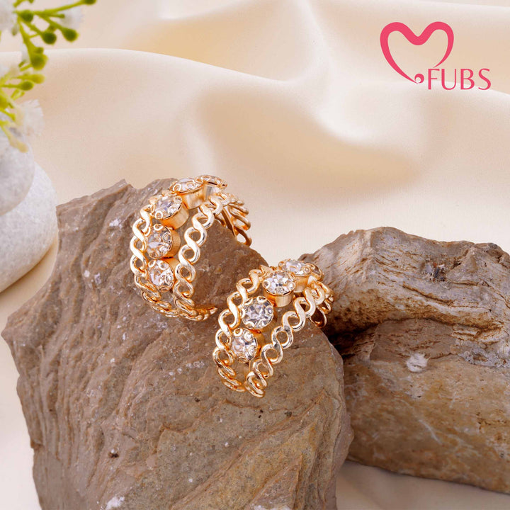 Classic Chain Link Stone Hoop Earrings