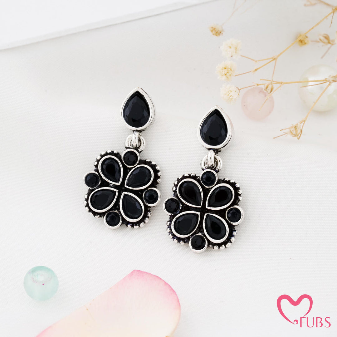 Blossom Charm Earrings with Glinting Petals