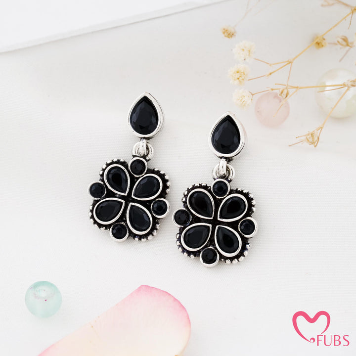 Blossom Charm Earrings with Glinting Petals