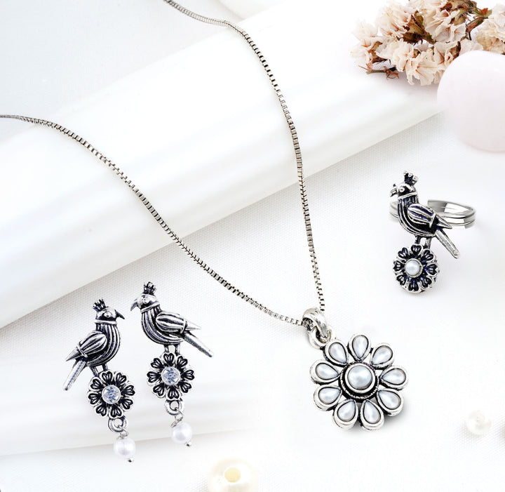 Exclusive Jewelry Box of 3 Matching Sets - Earrings, Necklace and Rings
