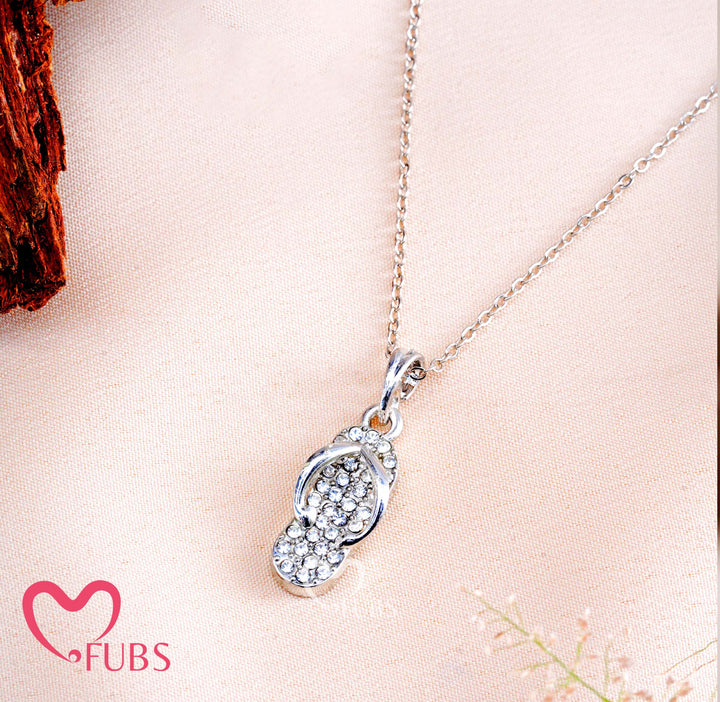 Crystal Flip-Flop Pendant Necklace for Women
