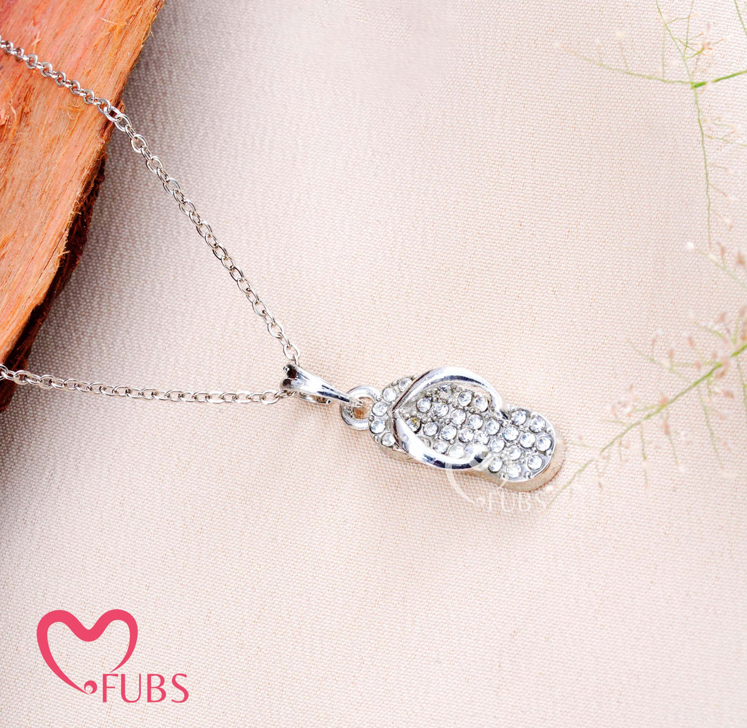 Crystal Flip-Flop Pendant Necklace for Women
