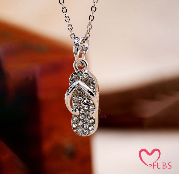 Crystal Flip-Flop Pendant Necklace for Women