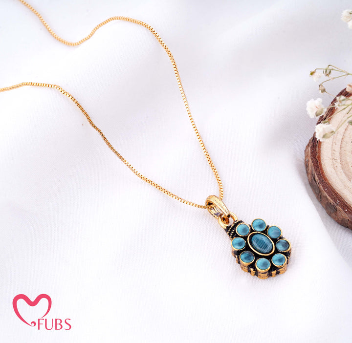 Floral Stone Pendant Chain