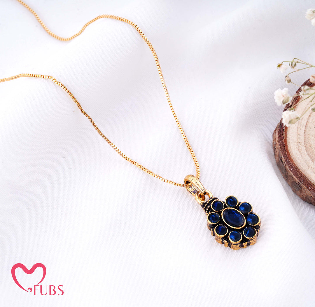 Floral Stone Pendant Chain