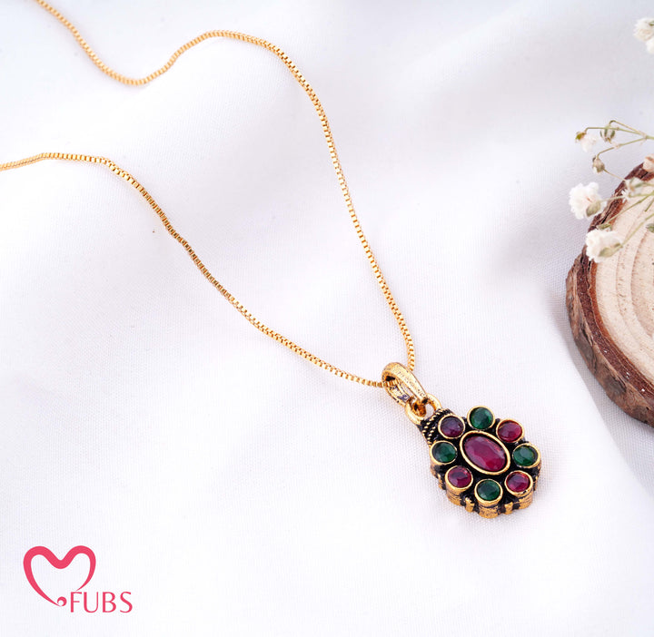 Floral Stone Pendant Chain
