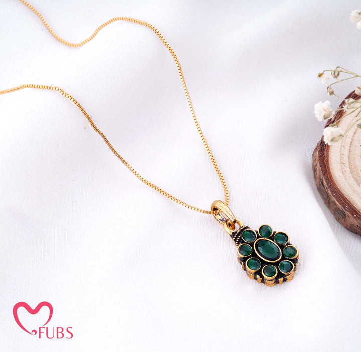 Floral Stone Pendant Chain