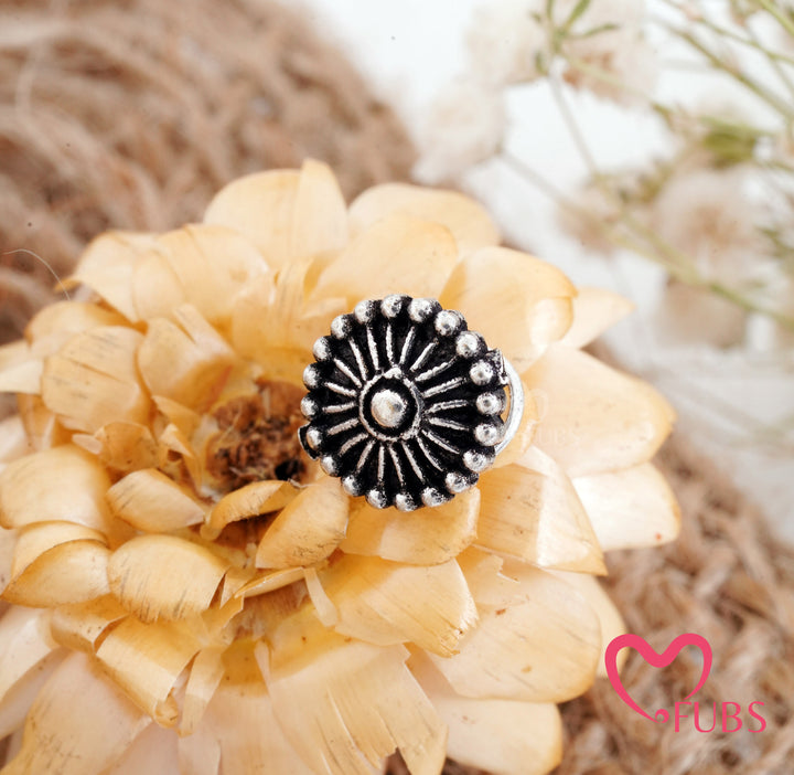 Oxidized Sunburst Nose Ring